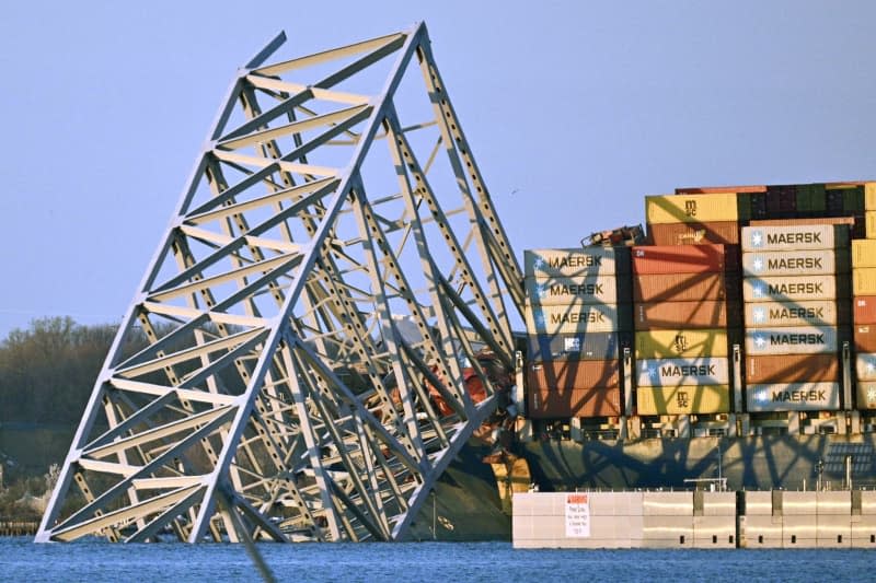 A general view of Baltimore's Francis Scott Key Bridge after it was collapsed after a cargo ship crashed into it. Jerry Jackson/TNS via ZUMA Press Wire/dpa