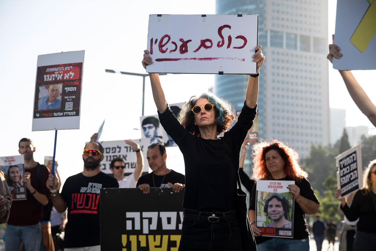 Israel Gaza War Hostages Protest Israeli citizens Amir Levy/Getty Images