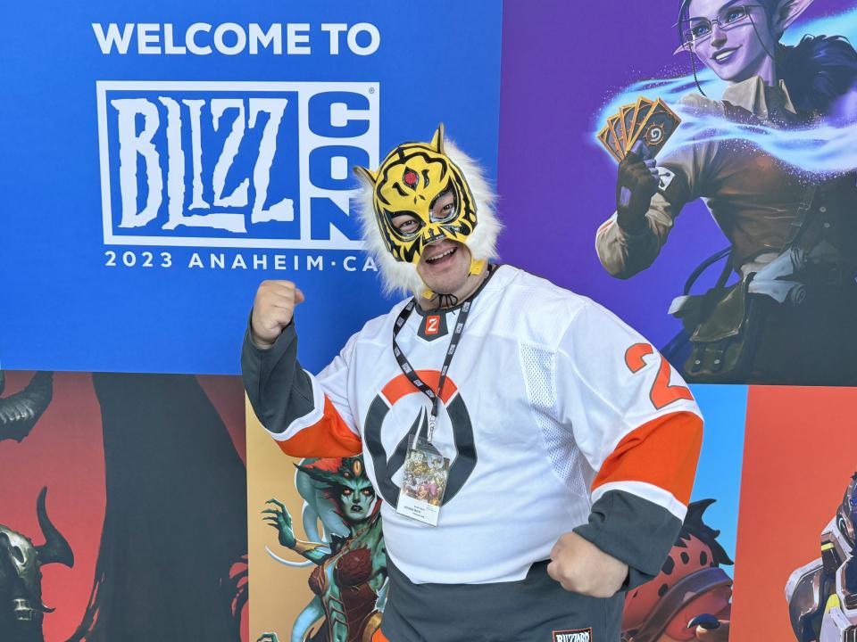 中指通這次也現身 BlizzCon 現場！（來源：Yahoo奇摩遊戲編輯拍攝）