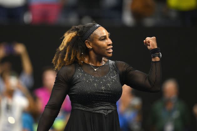 Serena Williams celebrates her win against Estonia's Anett Kontaveit during their 2022 U.S. Open Tennis tournament women's singles second round match in New York, Aug. 31. (Photo: ANGELA WEISS via Getty Images)