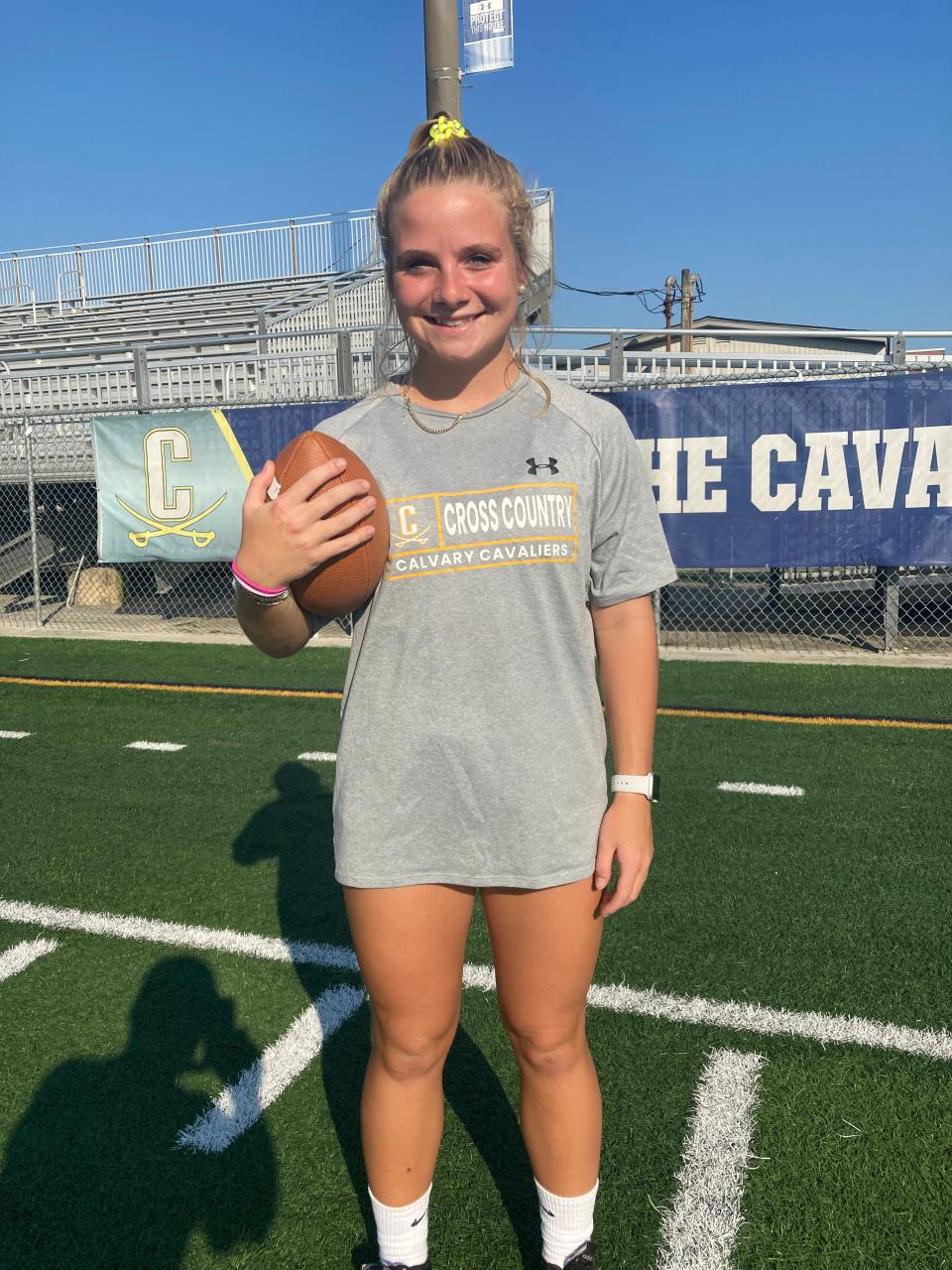 Maddie Sheldon of the Calvary Day flag football team.