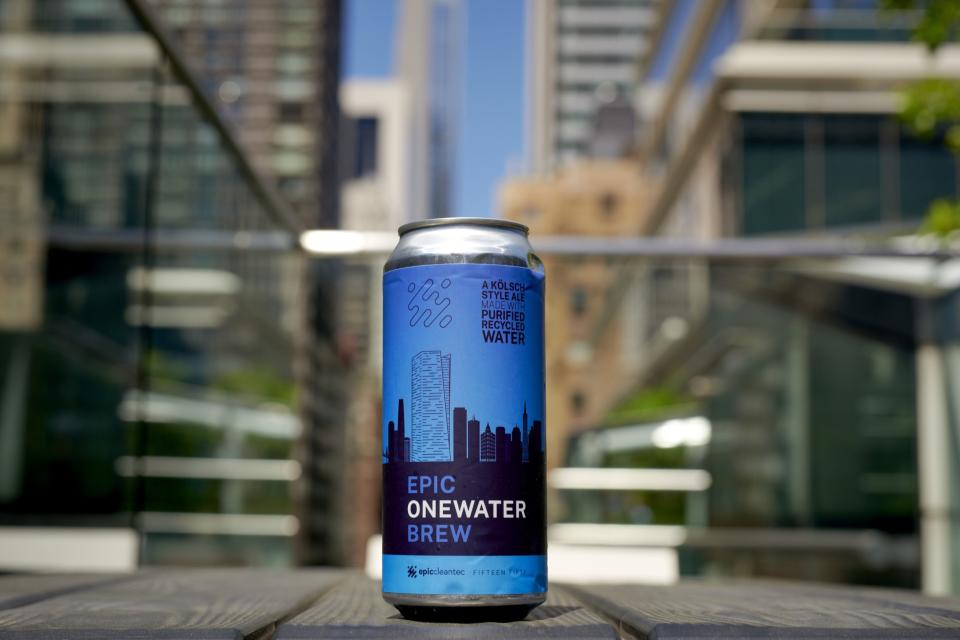 Epic OneWater Brew ale made from purified recycled water.  (Gabby Jones/Bloomberg)