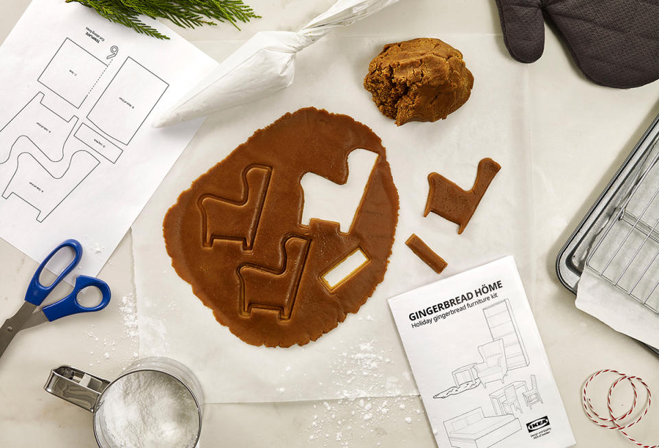 A top shot of Ikea's Christmas gingerbread DIY kit in use. Photo: Ikea (supplied).