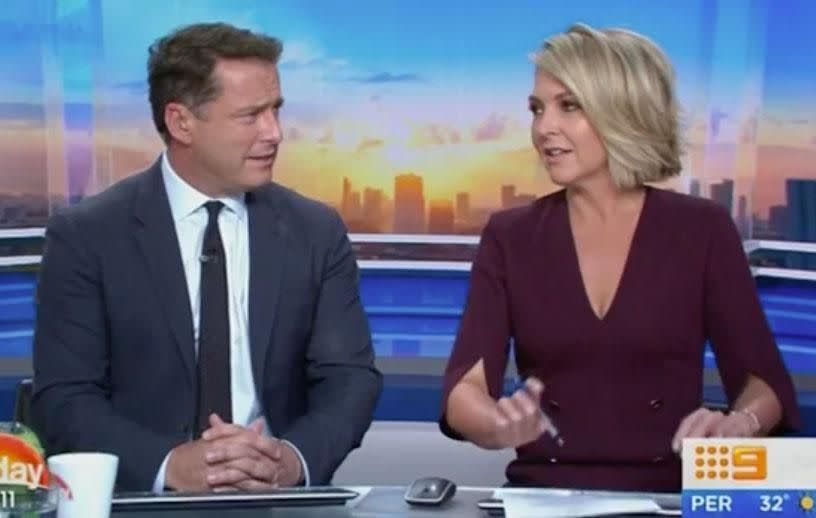 Georgie called Karl 'pathetic' during a segment on sausage dogs, however, the words were fully loaded. Source: Channel 9