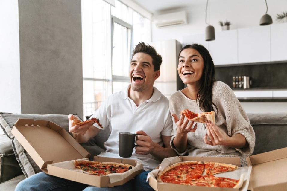 Respondents are likely to be snacking on pizza (46%), nachos (33%) and mac and cheese (13%). Shutterstock