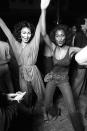 <p>Two women embrace the dance floor at New York City's Studio 54. </p>