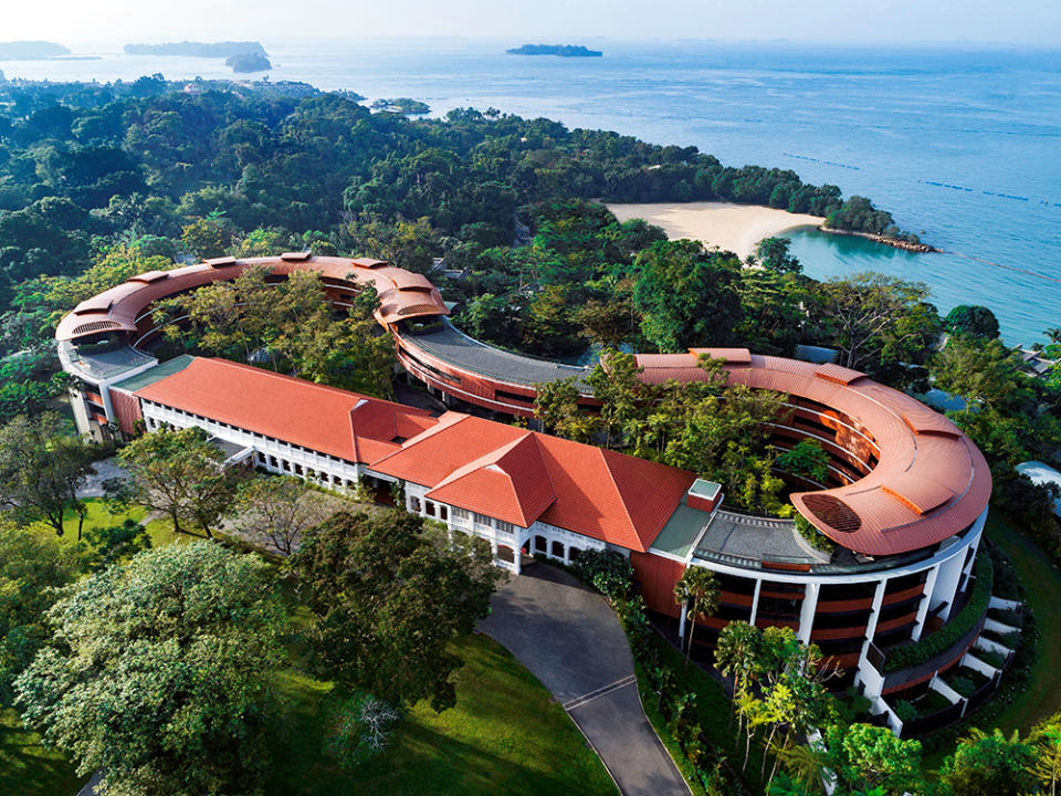 <p>A view shows the Capella Hotel, the venue for the June 12 summit between President Donald Trump and North Korean leader Kim Jong Un, on Singapore’s resort island of Sentosa, in this undated handout obtained by Reuters on June 7, 2018. (Photo: Capella Singaporet via Reuters) </p>