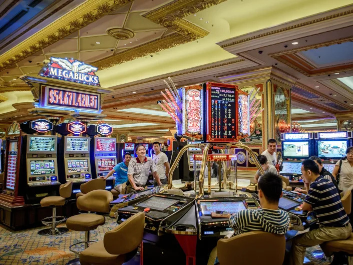 Interior of Cotai Sands casino in Macau