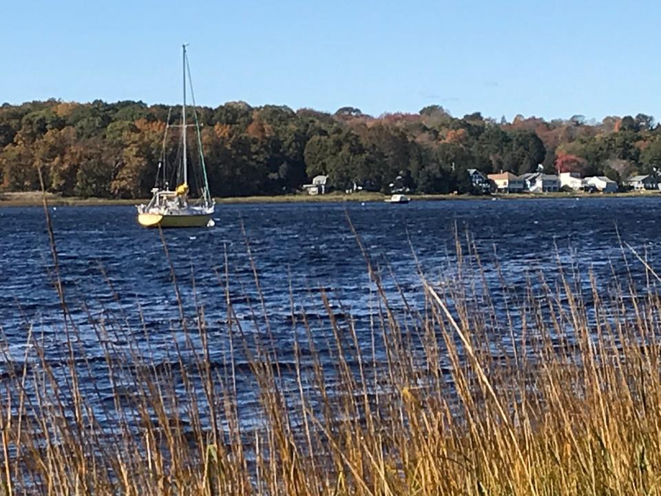 The Kickemuit River, dotted with sailboats, flows south and empties into Mount Hope Bay.  [John Kostrzewa/Special to the Providence Journal, file]