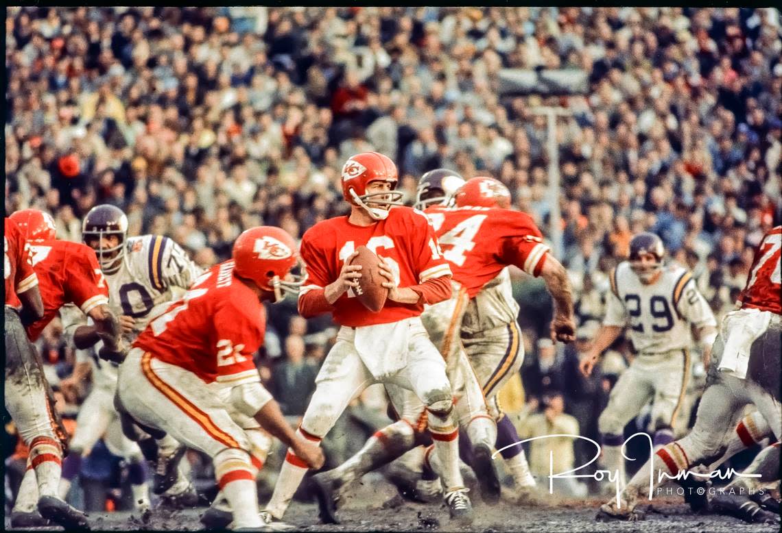 Kansas City Star freelance photographer Roy Inman captured Len Dawson many times during his career, including this photo during Super Bowl IV. In his few interactions with Dawson, Inman said he was a class act.