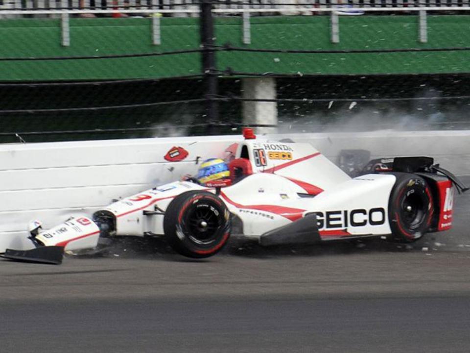 Bourdais hit the wall after travelling at more than 230mph (AP)