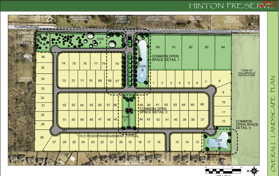 After receiving Collierville Board of Mayor and Aldermen approval July 25, 2022, Hinton Preserve Planned Development will bring 84-homes across about 44 acres along Fleming Road.