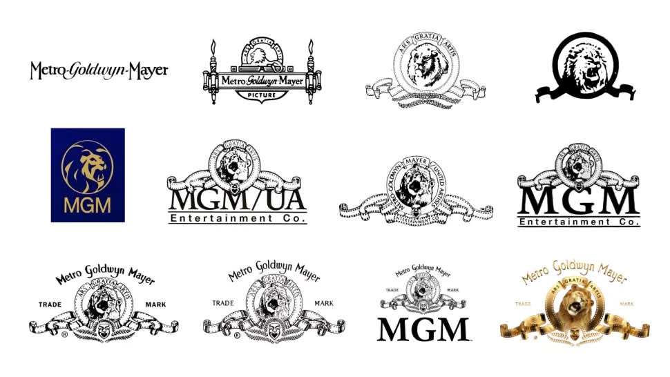  MGM logo history - MGM logos in different forms 