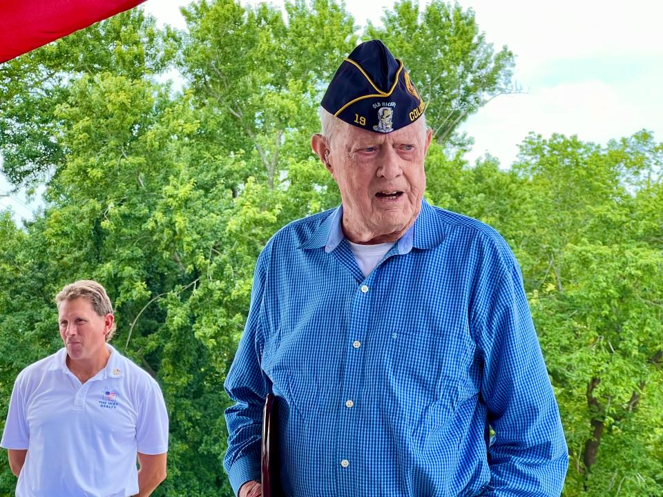 World War II veteran George Horne of Columbia is honored for his service during the annual 4th of July celebration at Riverwalk Park on Monday, July 4, 2022.