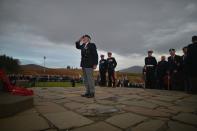 FORT WILLIAM, UNITED KINGDOM - NOVEMBER 11: Servicemen and women join veterans as they attend a remembrance Sunday ceremony at Commando Memorial on November 11, 2012 in Spean Bridge, Scotland. Remembrance Sunday tributes were carried out across the nation to pay respects to all who those who lost their lives in current and past conflicts, including the First and Second World War . (Photo by Jeff J Mitchell/Getty Images)