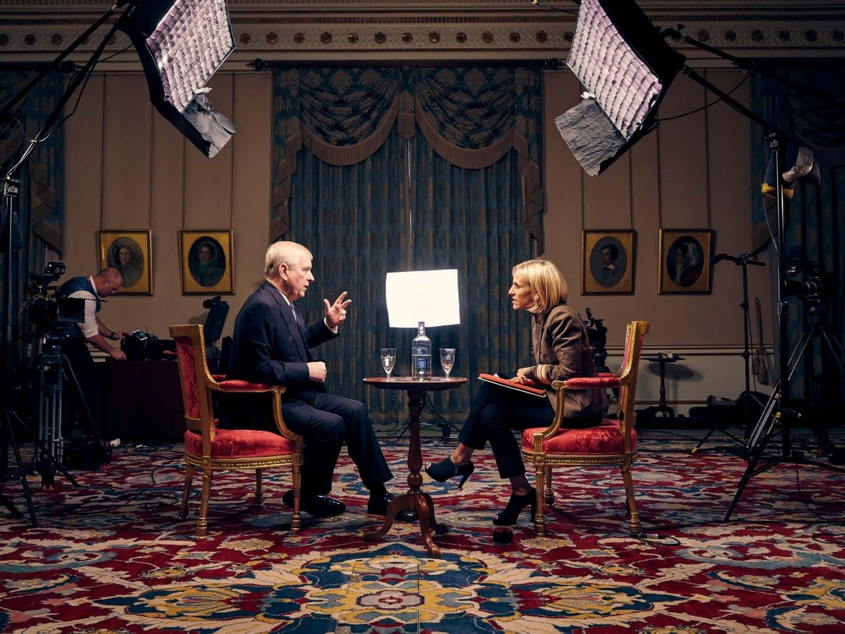 The Duke of York being grilled by British journalist Emily Maitlis in explosive 2019 interview (BBC/PA)