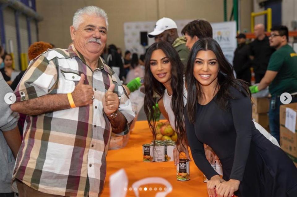 Kim Kardashina West and Kourtney Kardashian at the Los Angeles Food Bank | Kris Jenner/Instagram