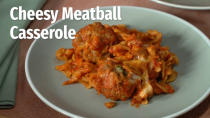 <p>This cheesy meatball casserole is a family favorite, with basil adding flavor to the meatballs and grated onion adding moisture. Melted mozzarella cheese tames the spice, but feel free to cut back or eliminate the crushed red pepper if you prefer a milder dish. <a href="https://www.eatingwell.com/recipe/7965720/cheesy-meatball-casserole/" rel="nofollow noopener" target="_blank" data-ylk="slk:View Recipe;elm:context_link;itc:0;sec:content-canvas" class="link ">View Recipe</a></p>