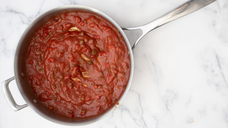 tomato sauce in pan