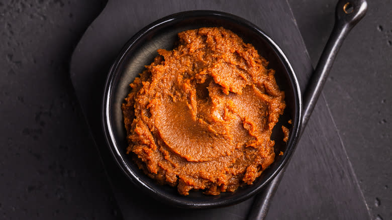 Miso paste in a bowl