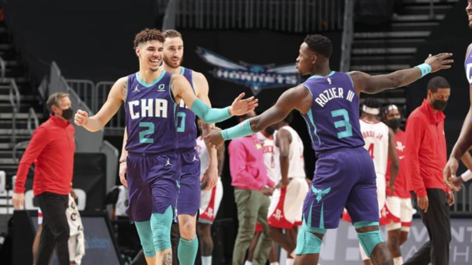 LaMelo Ball (2) and Terry Rozier (3) have been bright spots for the Charlotte Hornets.