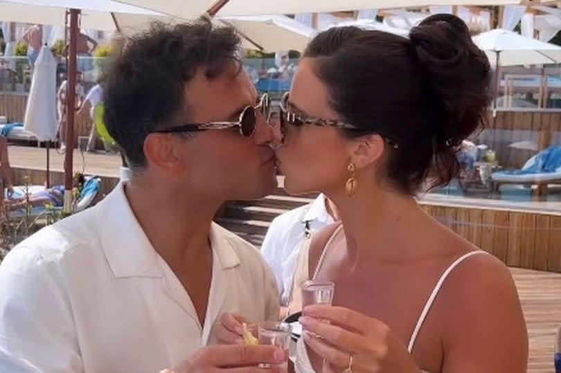 Ryan Thomas and fiancee Lucy Mecklenburgh in Portugal during his 40th birthday celebrations