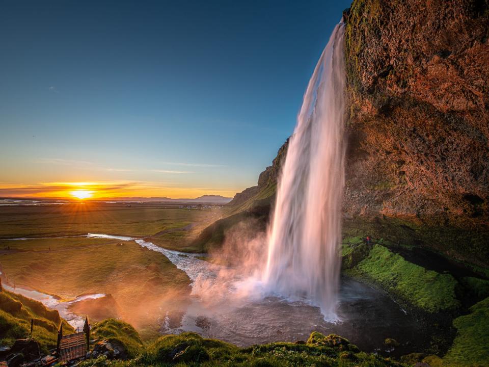 Seljalandsfoss waterfall in Iceland.