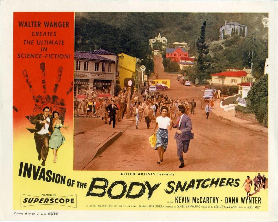 <p>February 1956 saw the release of the horror film "Invasion of the Body Snatchers," starring Kevin McCarthy and Dana Wynter, a film that would later go on to be dubbed "culturally, historically, or aesthetically significant" by the <a href="https://www.loc.gov/programs/national-film-preservation-board/film-registry/complete-national-film-registry-listing/" rel="nofollow noopener" target="_blank" data-ylk="slk:Library of Congress;elm:context_link;itc:0;sec:content-canvas" class="link ">Library of Congress</a>.</p>