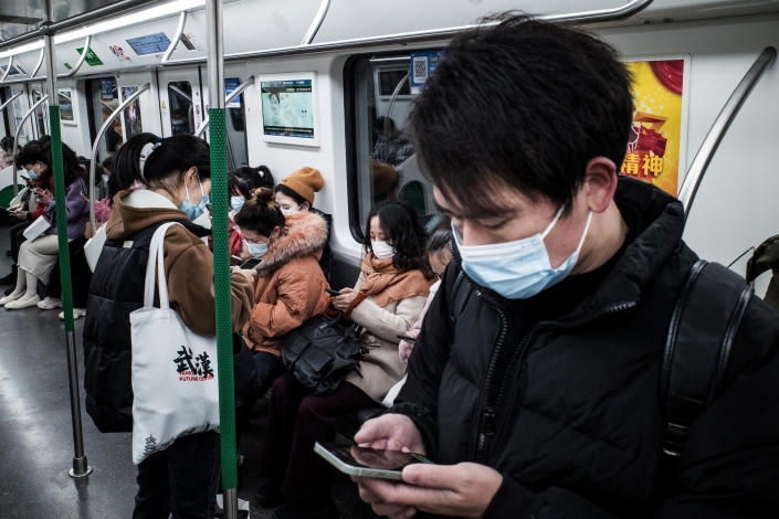 Wuhan subway resumes normal operation.  (AP)