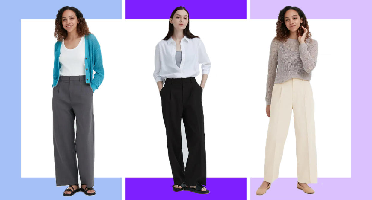 wide-leg Uniqlo trousers