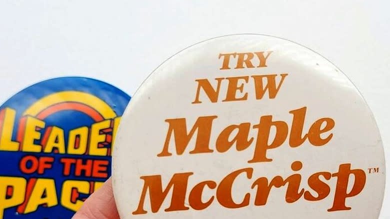 vintage McDonald's Maple McCrisp button 