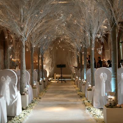 You Can Create A Winter Wonderland Say your vows in the most magical setting, surrounded by fairy lights, candles and white roses. 