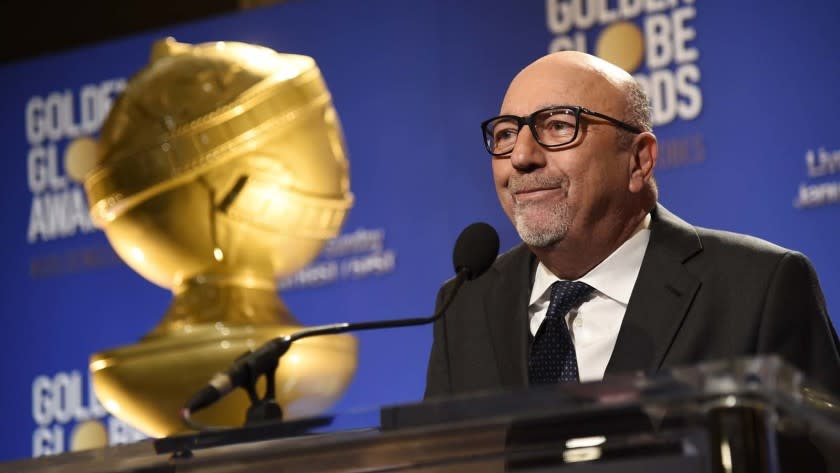 Lorenzo Soria, president of the Hollywood Foreign Press Assn., speaks during the nominations for the 74th annual Golden Globe Awards at the Beverly Hilton on Dec. 12, 2016.