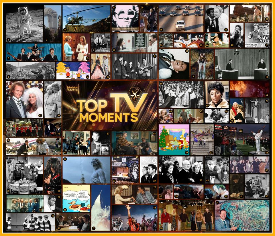 top tv moments collabe, featuring images from television shows, news coverage