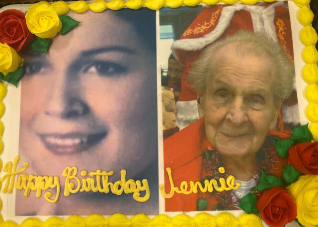 <p>Marcy Shea-Frank</p> Jennie Libertini's birthday cake for her party on Monday at Little Sisters of the Poor, St. Martin's Home in Catonsville, Maryland