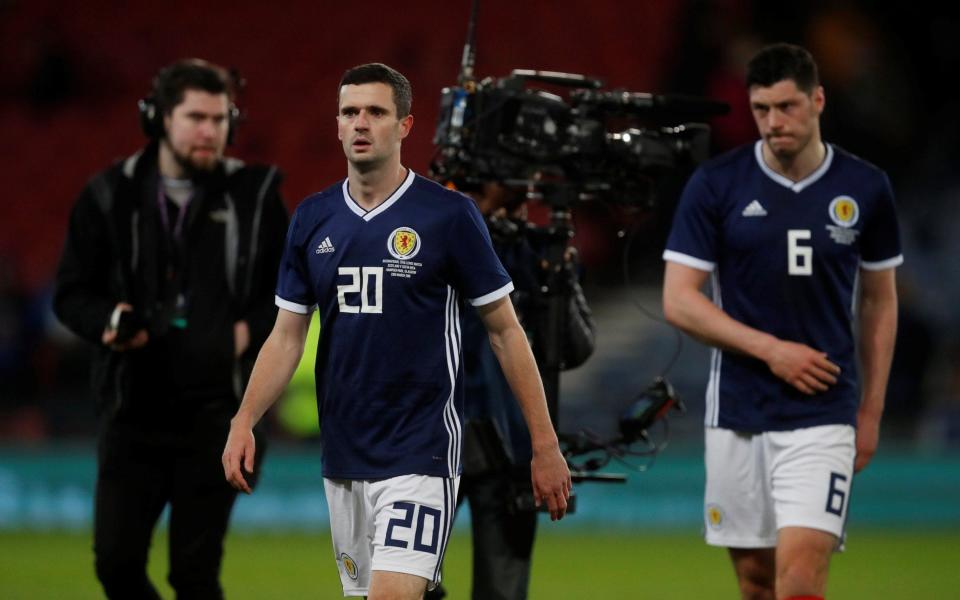 Jamie Murphy and Scott McKenna were disappointed at the end of Scotland's 1-0 defeat to Costa Rica - REUTERS