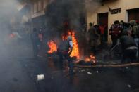 Protests against Ecuador's President Lenin Moreno's austerity measures, in Quito