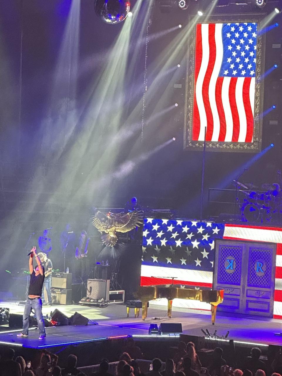 Kid Rock performs "Born Free" at Detroit's Little Caesars Arena on July 14, 2023.