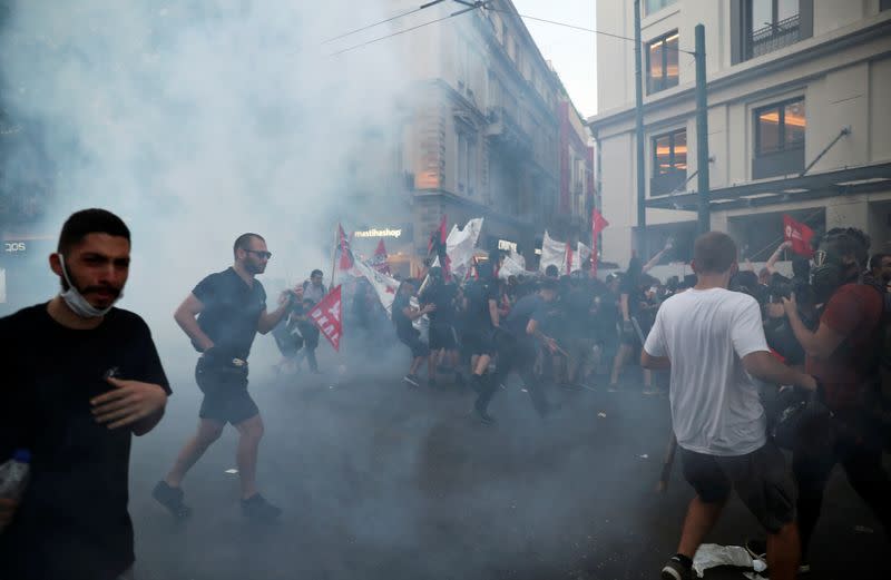 Demonstration against government plans to regulate street protests in Athens