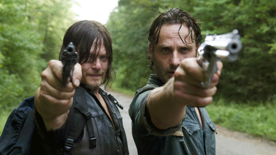 Norman Reedus and Andrew Lincoln were recurring members of The Walking Dead's huge ensemble cast. (AMC)