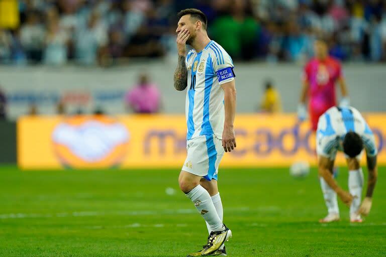 Messi durante el partido contra Ecuador 