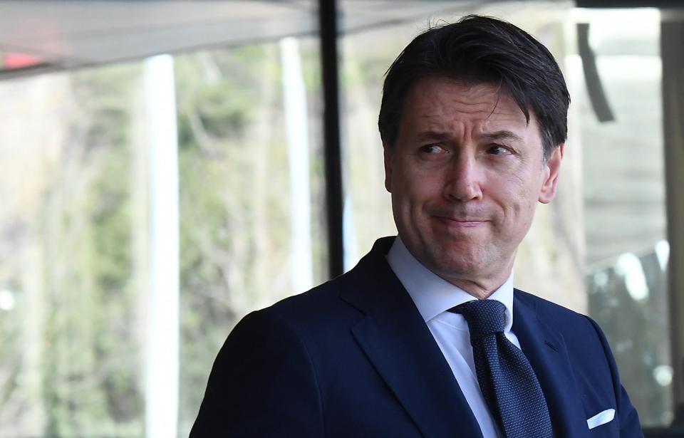 Italian Prime Minister Giuseppe Conte leaves after an emergency meeting on the novel coronavirus outbreak: EPA