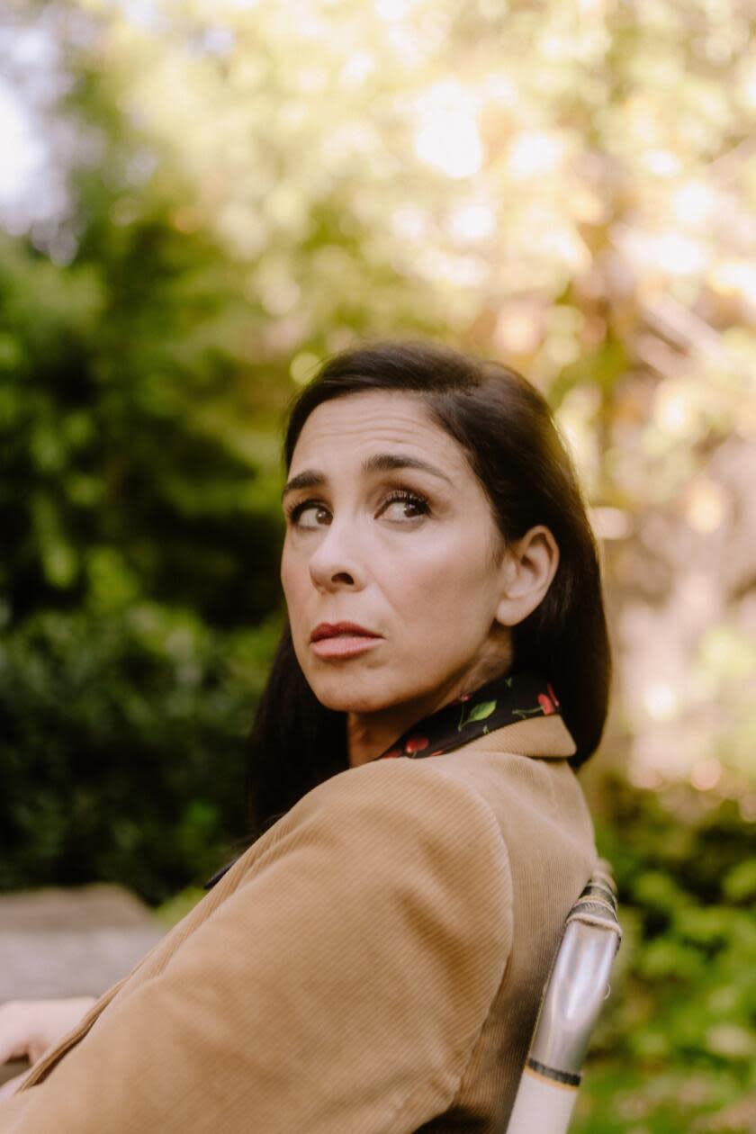 LOS ANGELES, CA - NOVEMBER 21: Sarah Silverman is photographed in her home in Los Angeles, CA on November 21, 2023. (Elizabeth Weinberg / For The Times)