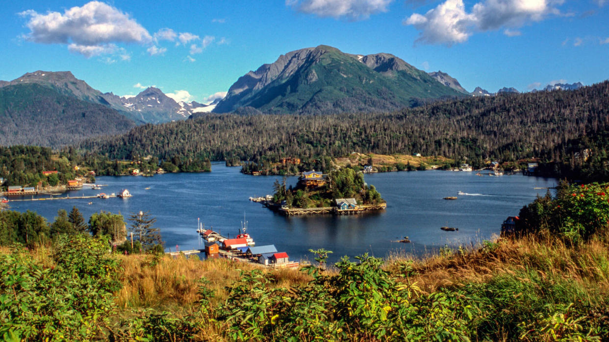 Halibut Cove across Katchemak Bay from Homer, Alaska - Image.