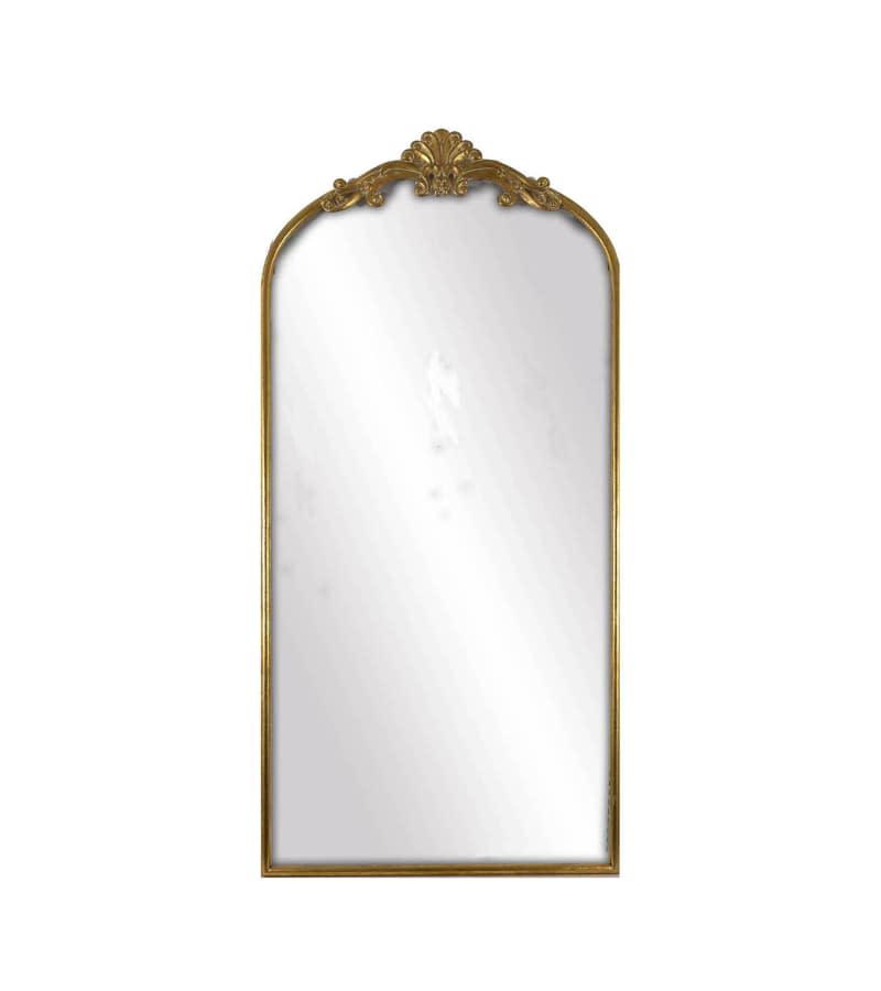 Azalea Park Filigree Floor Mirror, Gold Metal Frame