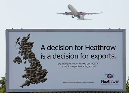 FILE PHOTO: An aircraft takes off from Heathrow airport in London, Britain July 1, 2015. REUTERS/Peter Nicholls/File Photo