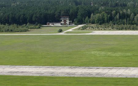 An aerial view shows a watch tower of an airport in Szymany, close to Szczytno in northeastern Poland, in this September 9, 2008 file photo. REUTERS/Kacper Pempel/Files