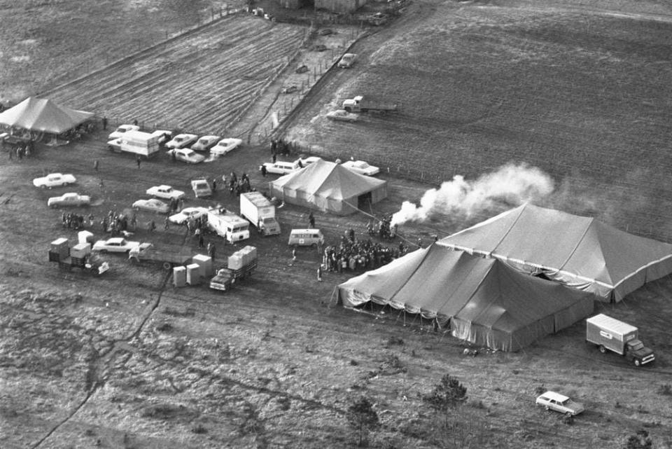 In this March 22, 1965, file photo, participants in the Selma-to-Montgomery voting rights march are shown at a campsite near Selma, Ala. (AP Photo/File)