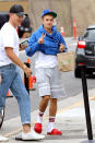 <p>After another tumultuous week, Bieber was back at the Beverly Hills church where he <a rel="nofollow" href="https://www.yahoo.com/celebrity/paparazzi-clipped-bieber-speaks-accidents-happen-173332810.html" data-ylk="slk:clipped a paparazzo;elm:context_link;itc:0;sec:content-canvas;outcm:mb_qualified_link;_E:mb_qualified_link;ct:story;" class="link  yahoo-link">clipped a paparazzo</a>. This time, the serial apologist brought a police officer and a security team with him. (Photo: BACKGRID USA) </p>