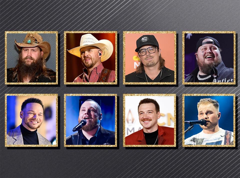<p><strong>THE MALE COUNTRY ARTIST OF THE YEAR</strong><br>Chris Stapleton<br>Cody Johnson<br>HARDY<br><strong>WINNER: Jelly Roll</strong><br>Kane Brown<br>Luke Combs<br>Morgan Wallen<br>Zach Bryan</p>